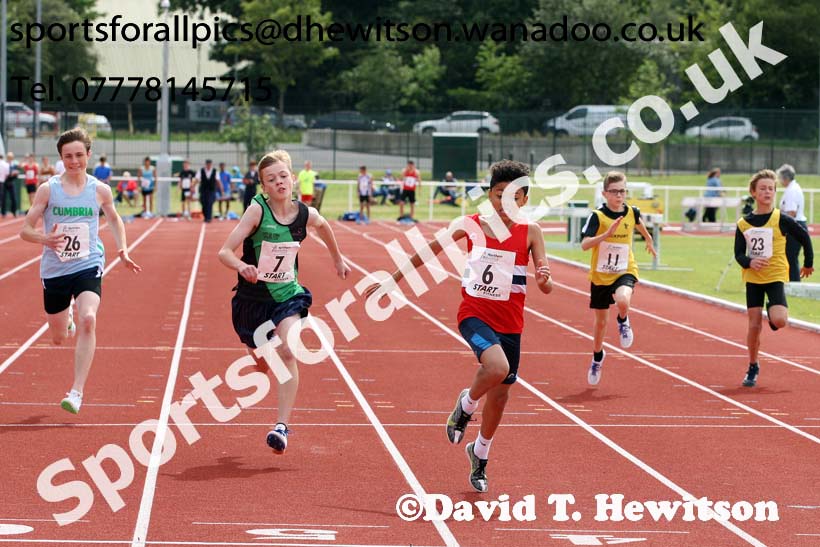 Boys under-13s 100 metres, Northern Under-13s, U-15s and 17s Championships. Photo: David T. Hewitson/Sports for All Pics